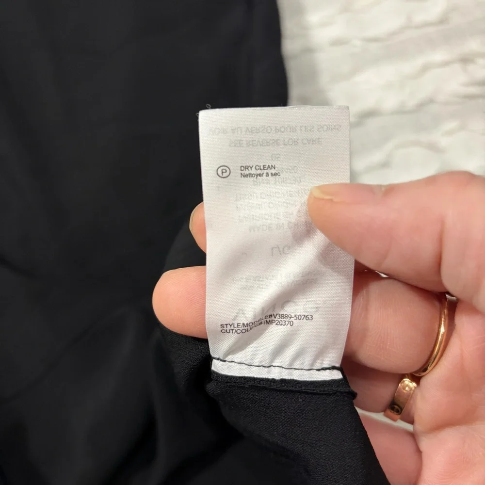 Vince Shirt Dress Black Easy Knit Oversized Split Neck Pullover Sz L Lagen Look - Picture 7 of 11